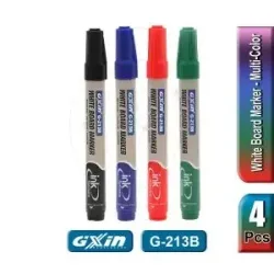 Multi-Color Classic Refillable White Board Marker Pen – 4Pcs