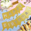 13 Letter Happy Birthday Banner (Golden color)